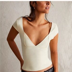 Free People White Sleeveless Top